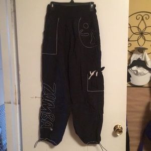 Vintage Zumba(r) Wear Black Windbreaker Pants XL